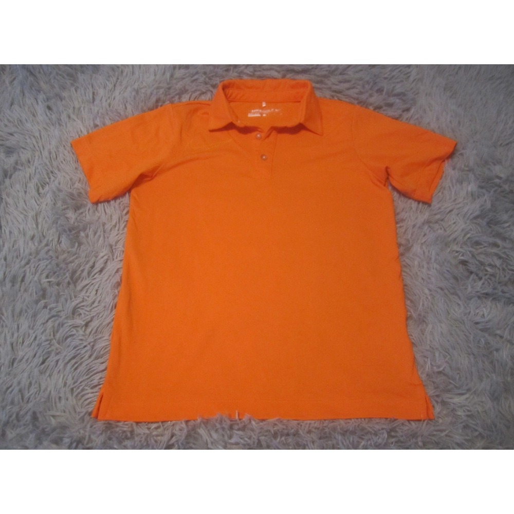 Nike Golf Polo Shirt Womens Small Orange Dri-FIT Performance Golf Swoosh Logo